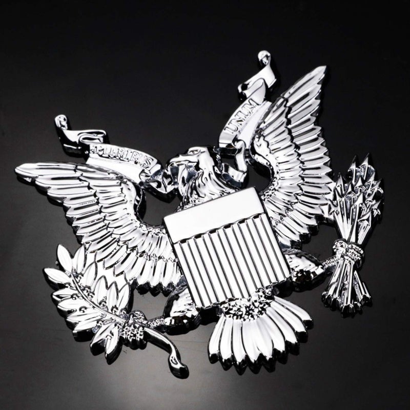 Fsforcar United States Military US Army Metal Car Emblem Sticker Decal (Silver) - Image 2